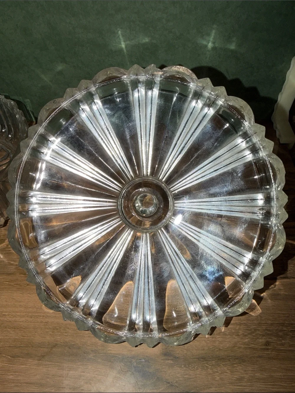 Anchor Hocking Clear Ribbed Glass Lidded Dish